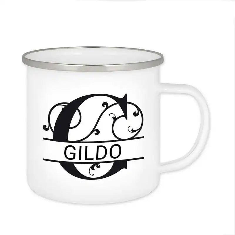 Emaille Tasse mit Namen | Motiv 1 | Gildo - Druckerino