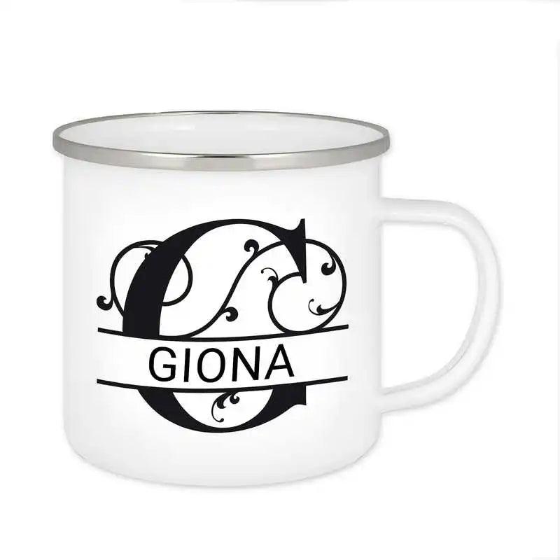 Emaille Tasse mit Namen | Motiv 1 | Giona - Druckerino