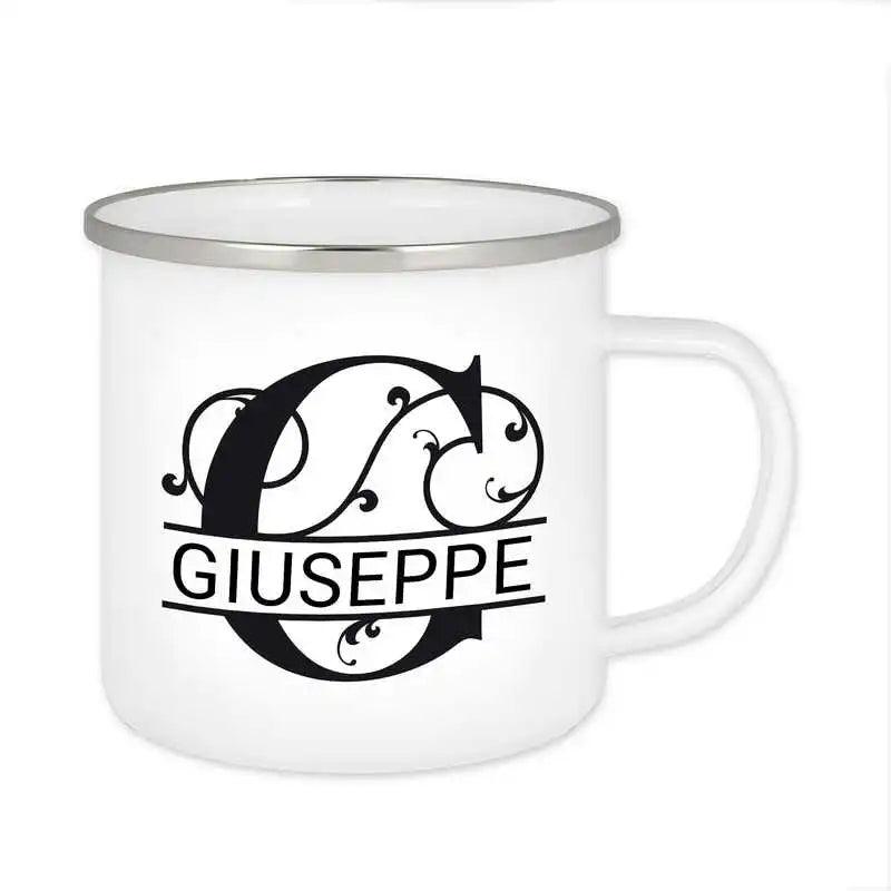 Emaille Tasse mit Namen | Motiv 1 | Giuseppe - Druckerino
