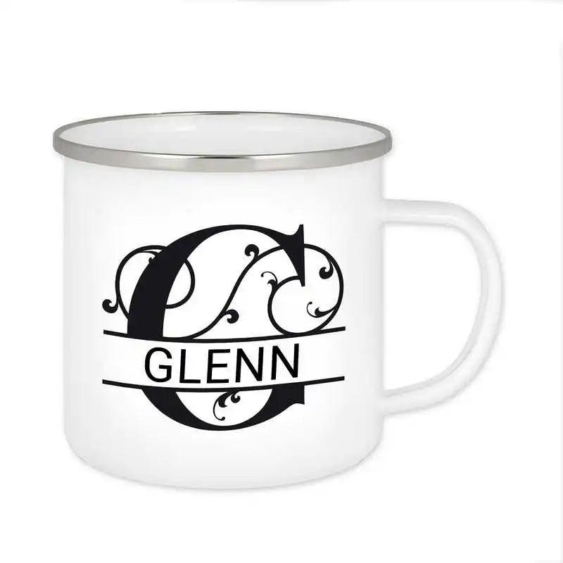Emaille Tasse mit Namen | Motiv 1 | Glenn - Druckerino