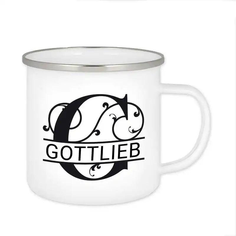 Emaille Tasse mit Namen | Motiv 1 | Gottlieb - Druckerino
