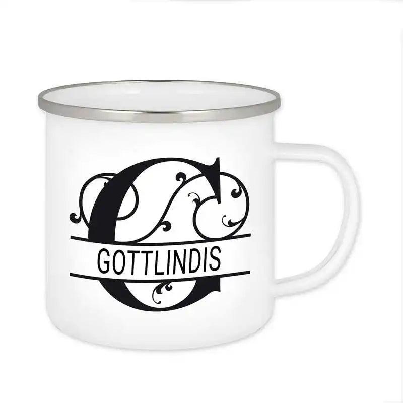 Emaille Tasse mit Namen | Motiv 1 | Gottlindis - Druckerino