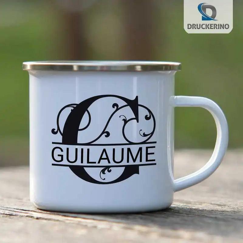 Emaille Tasse mit Namen | Motiv 1 | Guilaume - Druckerino