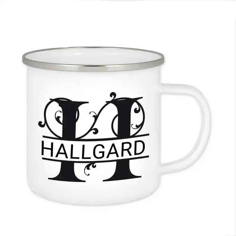 Emaille Tasse mit Namen | Motiv 1 | Hallgard - Druckerino