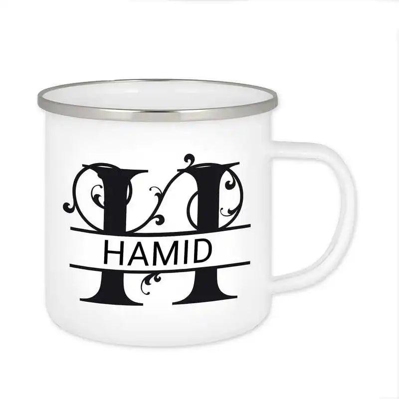 Emaille Tasse mit Namen | Motiv 1 | Hamid - Druckerino