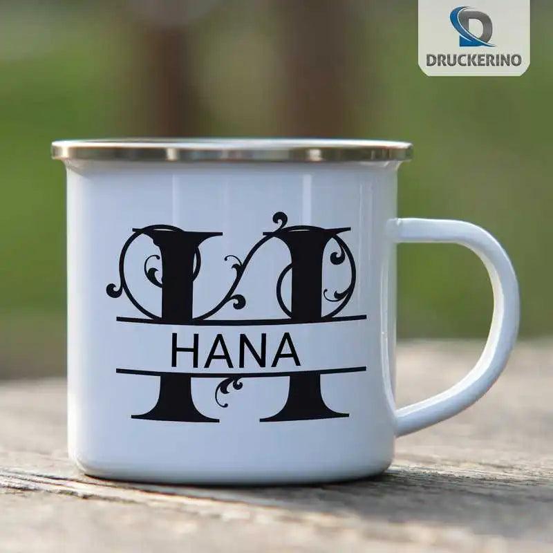 Emaille Tasse mit Namen | Motiv 1 | Hana - Druckerino