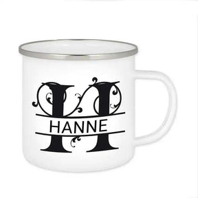 Emaille Tasse mit Namen | Motiv 1 | Hanne - Druckerino