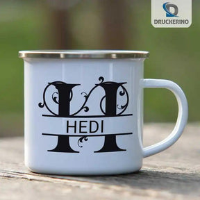 Emaille Tasse mit Namen | Motiv 1 | Hedi - Druckerino