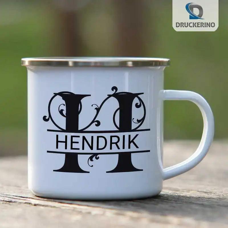 Emaille Tasse mit Namen | Motiv 1 | Hendrik - Druckerino
