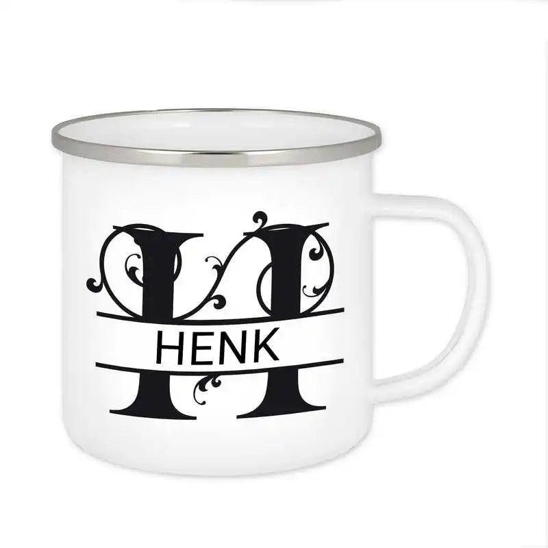 Emaille Tasse mit Namen | Motiv 1 | Henk - Druckerino