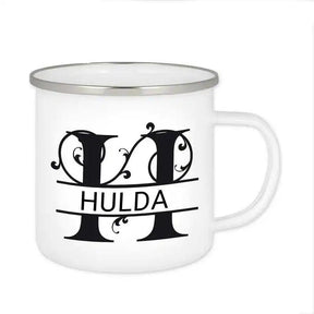 Emaille Tasse mit Namen | Motiv 1 | Hulda - Druckerino