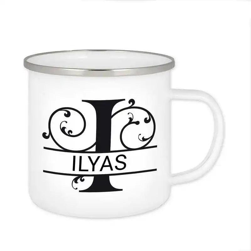 Emaille Tasse mit Namen | Motiv 1 | Ilyas - Druckerino