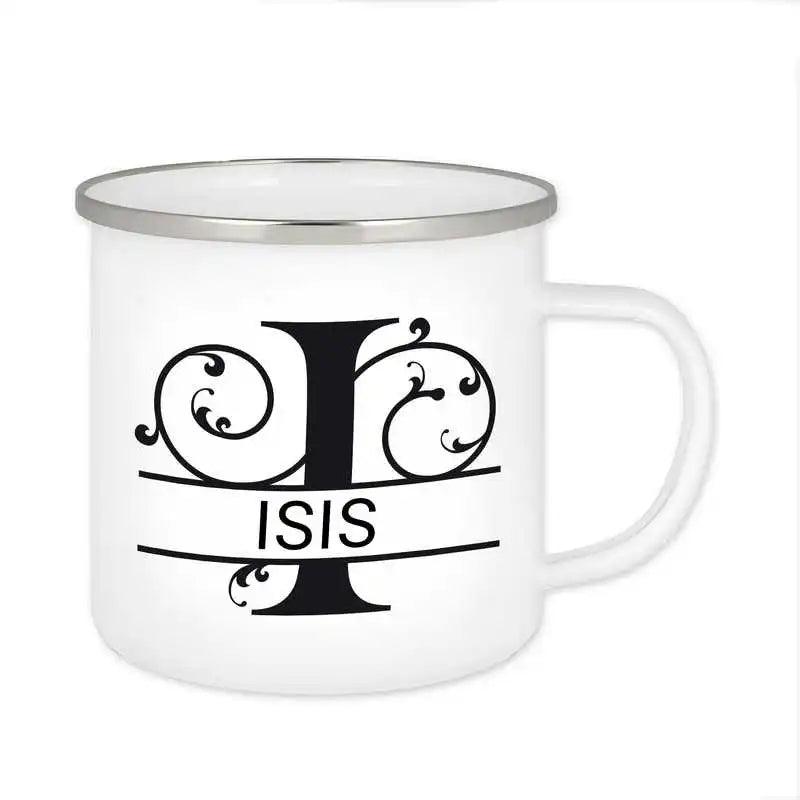 Emaille Tasse mit Namen | Motiv 1 | Isis - Druckerino