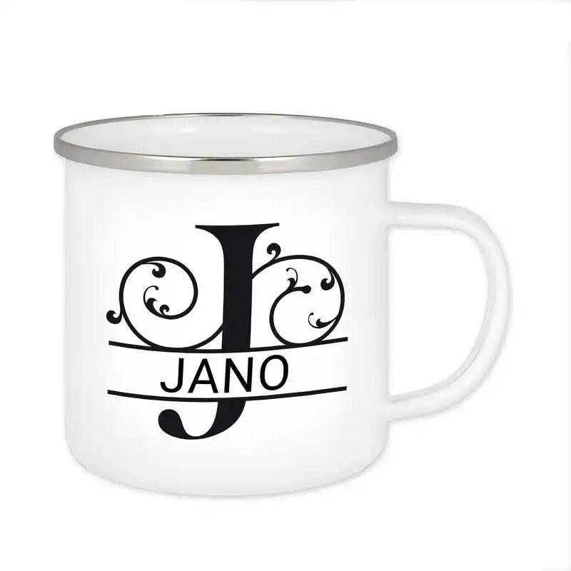 Emaille Tasse mit Namen | Motiv 1 | Jano - Druckerino