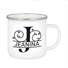 Emaille Tasse mit Namen | Motiv 1 | Jeanina - Druckerino