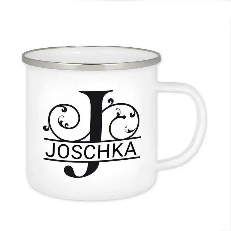 Emaille Tasse mit Namen | Motiv 1 | Joschka - Druckerino