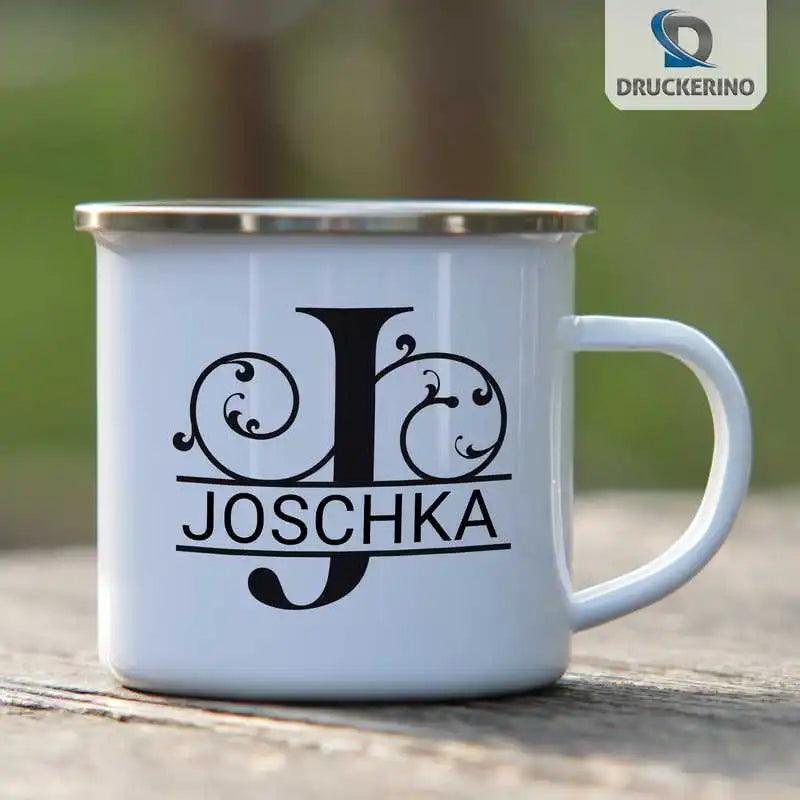 Emaille Tasse mit Namen | Motiv 1 | Joschka - Druckerino