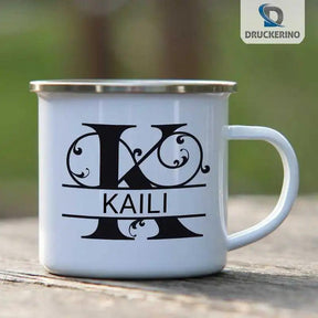 Emaille Tasse mit Namen | Motiv 1 | Kaili - Druckerino