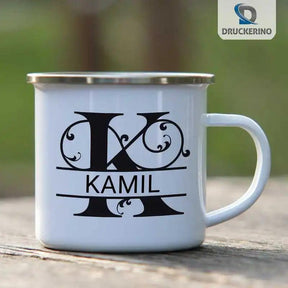 Emaille Tasse mit Namen | Motiv 1 | Kamil - Druckerino
