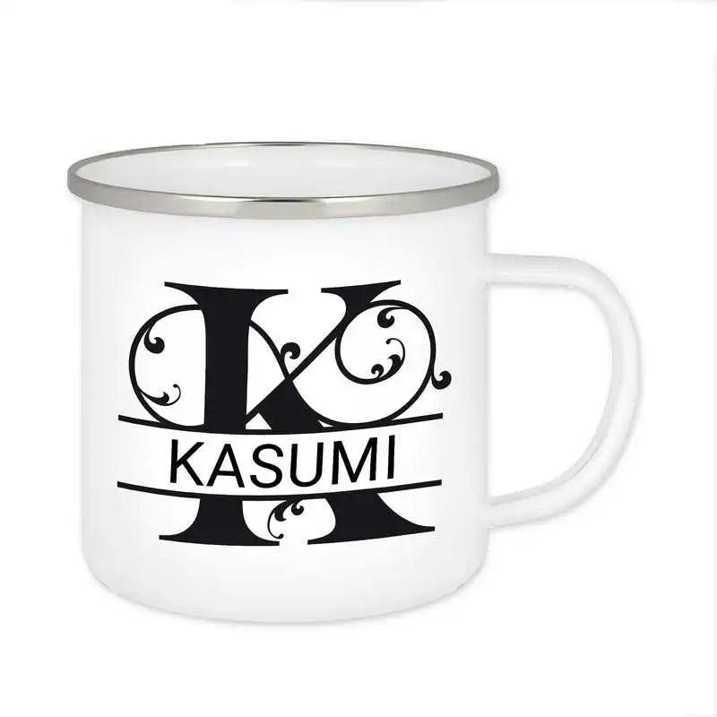 Emaille Tasse mit Namen | Motiv 1 | Kasumi - Druckerino