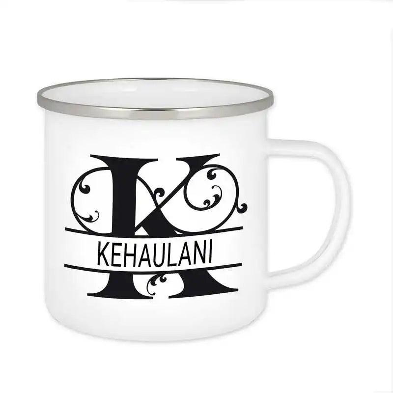 Emaille Tasse mit Namen | Motiv 1 | Kehaulani - Druckerino