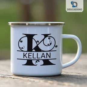 Emaille Tasse mit Namen | Motiv 1 | Kellan - Druckerino
