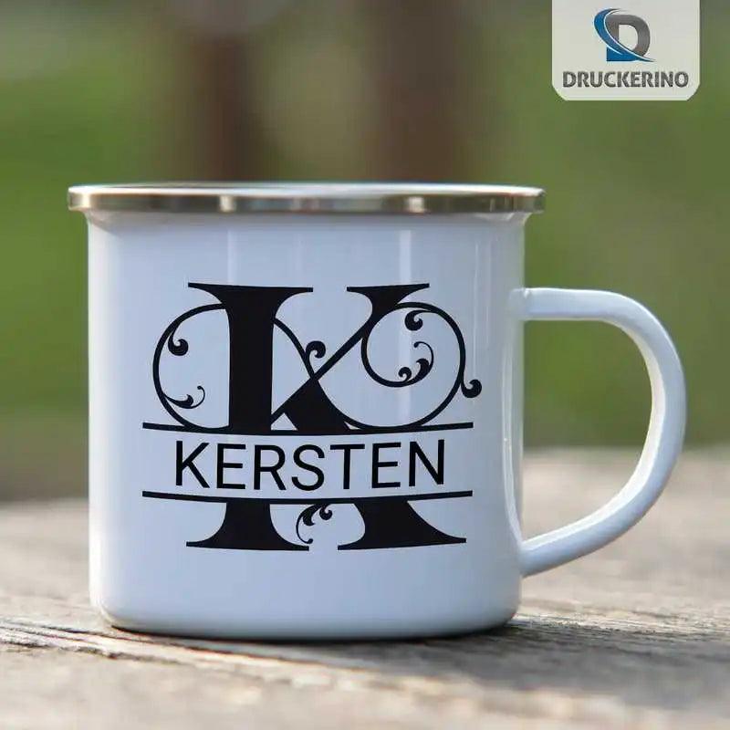 Emaille Tasse mit Namen | Motiv 1 | Kersten - Druckerino