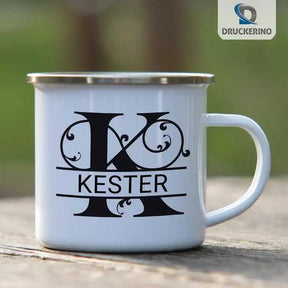 Emaille Tasse mit Namen | Motiv 1 | Kester - Druckerino