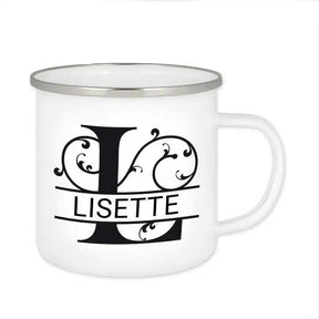 Emaille Tasse mit Namen | Motiv 1 | Lisette - Druckerino