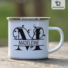 Emaille Tasse mit Namen | Motiv 1 | Madeleine - Druckerino