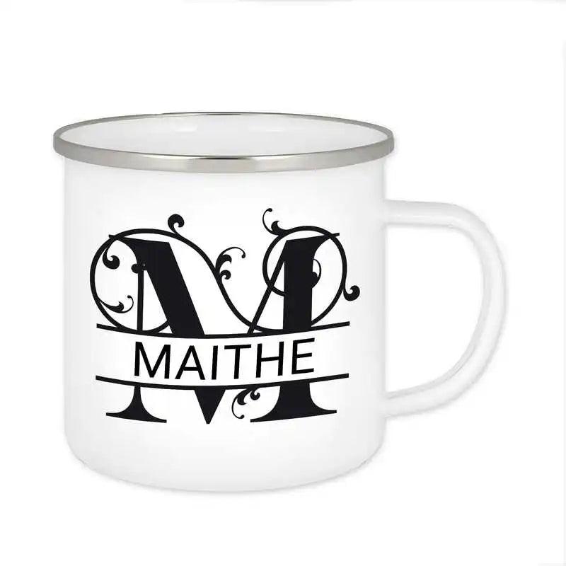 Emaille Tasse mit Namen | Motiv 1 | Maithe - Druckerino
