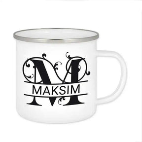 Emaille Tasse mit Namen | Motiv 1 | Maksim - Druckerino