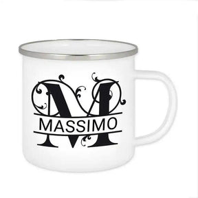 Emaille Tasse mit Namen | Motiv 1 | Massimo - Druckerino