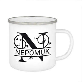 Emaille Tasse mit Namen | Motiv 1 | Nepomuk - Druckerino