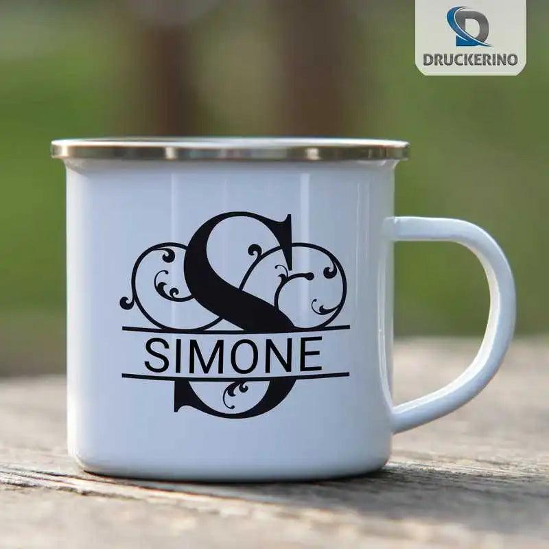 Emaille Tasse mit Namen | Motiv 1 | Simone - Druckerino