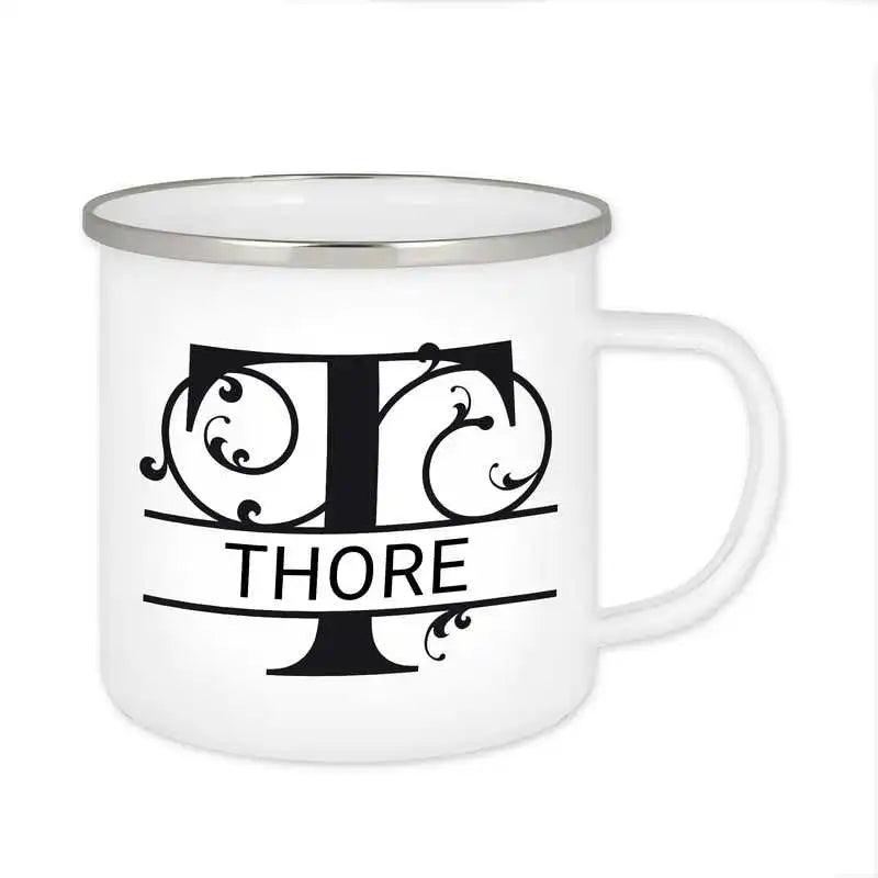 Emaille Tasse mit Namen | Motiv 1 | Thore - Druckerino