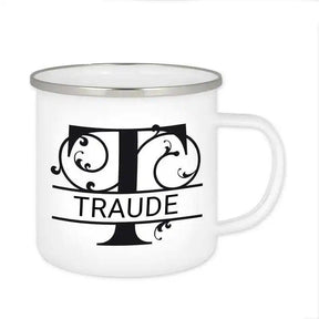 Emaille Tasse mit Namen | Motiv 1 | Traude - Druckerino