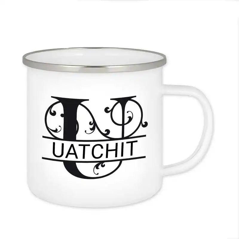 Emaille Tasse mit Namen | Motiv 1 | Uatchit - Druckerino