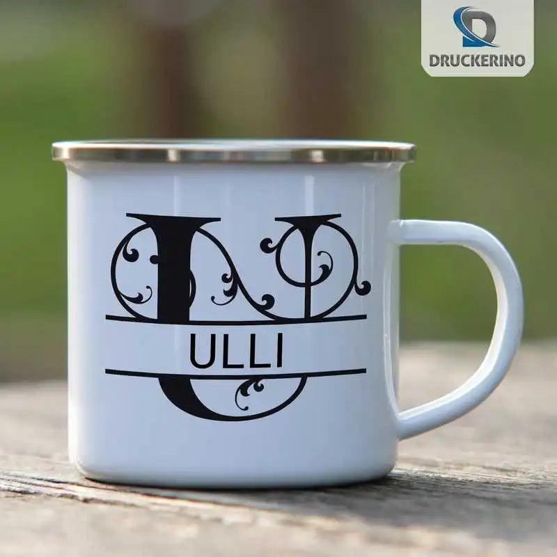Emaille Tasse mit Namen | Motiv 1 | Ulli - Druckerino