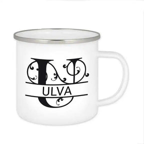 Emaille Tasse mit Namen | Motiv 1 | Ulva - Druckerino