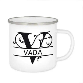 Emaille Tasse mit Namen | Motiv 1 | Vada - Druckerino