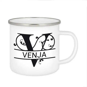 Emaille Tasse mit Namen | Motiv 1 | Venja - Druckerino