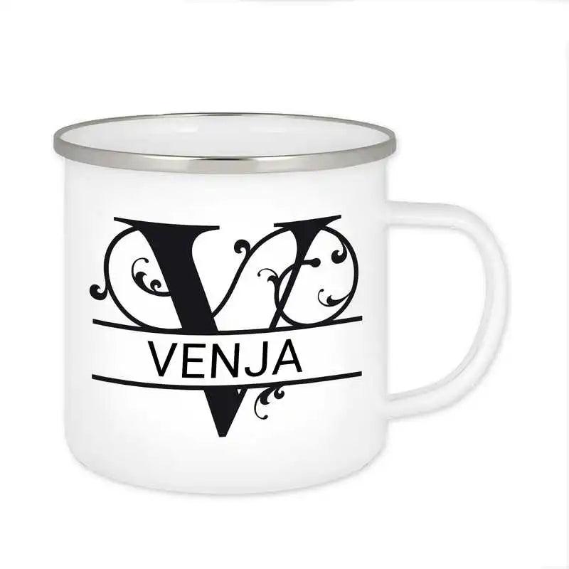 Emaille Tasse mit Namen | Motiv 1 | Venja - Druckerino