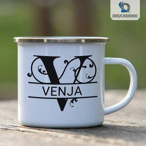 Emaille Tasse mit Namen | Motiv 1 | Venja - Druckerino