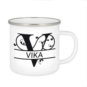 Emaille Tasse mit Namen | Motiv 1 | Vika - Druckerino