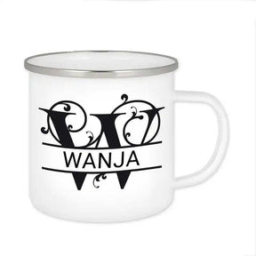 Emaille Tasse mit Namen | Motiv 1 | Wanja - Druckerino
