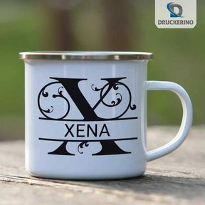 Emaille Tasse mit Namen | Motiv 1 | Xena - Druckerino