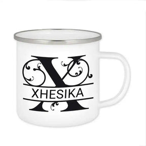 Emaille Tasse mit Namen | Motiv 1 | Xhesika - Druckerino
