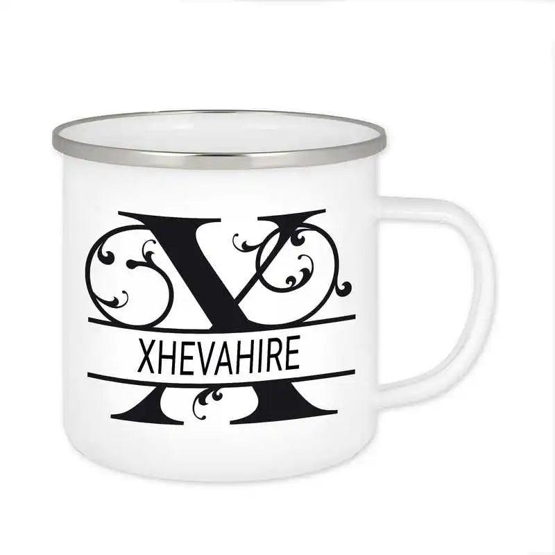 Emaille Tasse mit Namen | Motiv 1 | Xhevahire - Druckerino