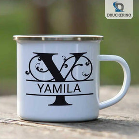 Emaille Tasse mit Namen | Motiv 1 | Yamila - Druckerino